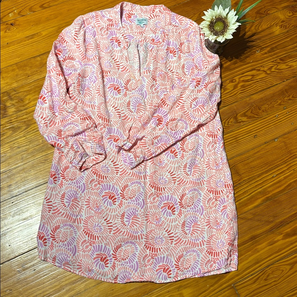 🛍️ Pink and White Patterned summer Beach Dress
